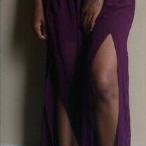 Worthington Eggplant Simi Sheer Maxi Skirt Ladies Large NEW - Picture 2 of 9